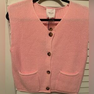 Le Lis Soft Pink Button-Up Cardigan